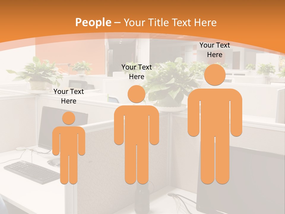 An Office With Desks And Computers In It PowerPoint Template