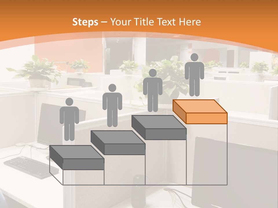 An Office With Desks And Computers In It PowerPoint Template