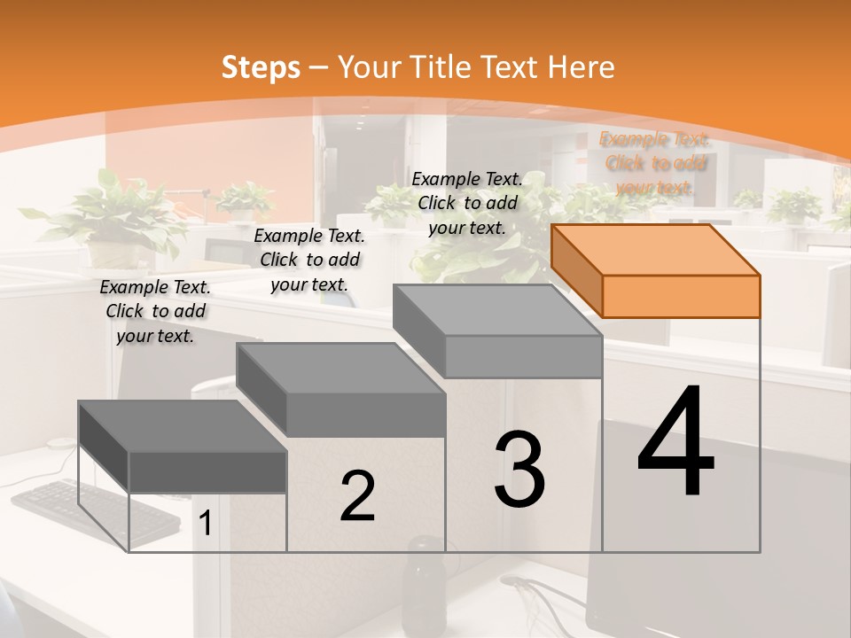 An Office With Desks And Computers In It PowerPoint Template