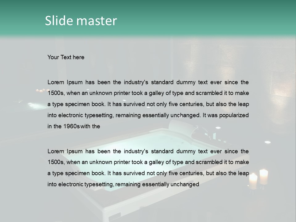 A Spa Room With A Jacuzzi Tub And Two Chairs PowerPoint Template