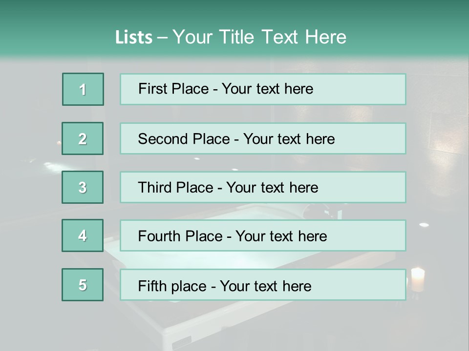 A Spa Room With A Jacuzzi Tub And Two Chairs PowerPoint Template