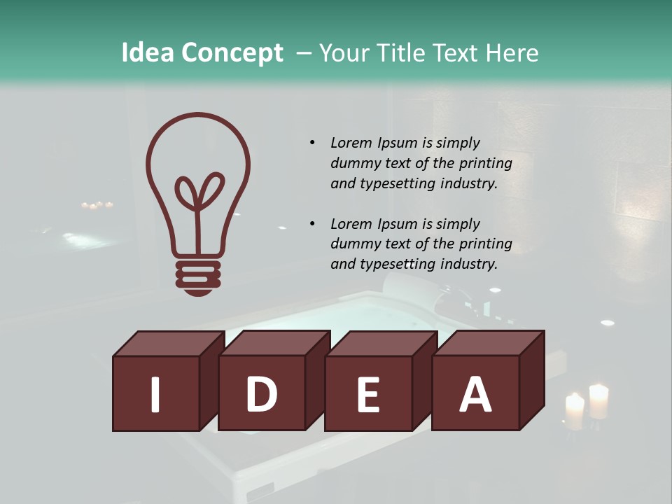 A Spa Room With A Jacuzzi Tub And Two Chairs PowerPoint Template