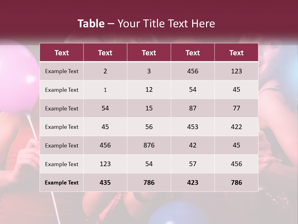 A Group Of Women Holding Wine Glasses And Balloons PowerPoint Template