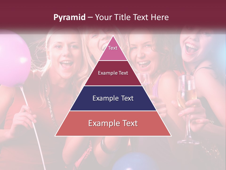 A Group Of Women Holding Wine Glasses And Balloons PowerPoint Template