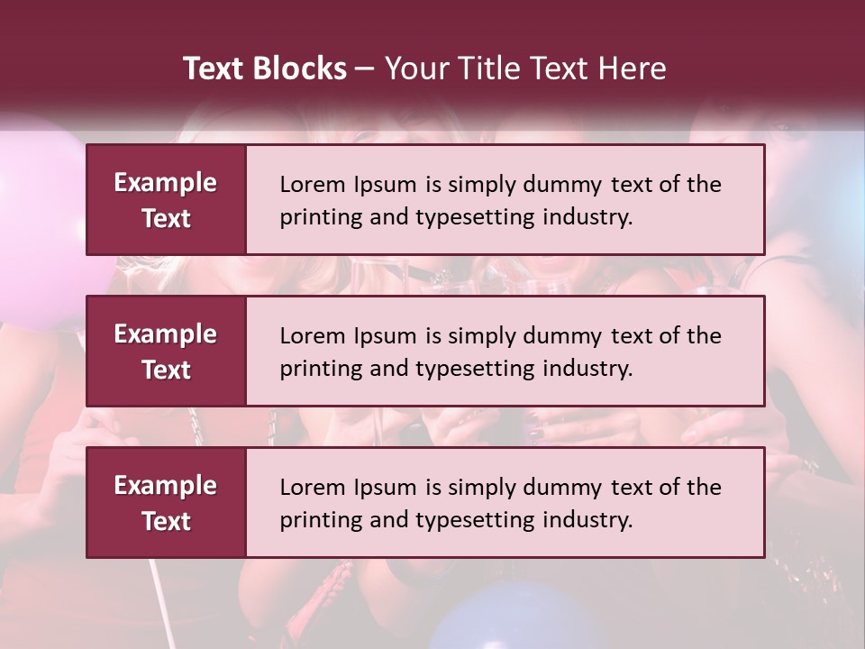 A Group Of Women Holding Wine Glasses And Balloons PowerPoint Template