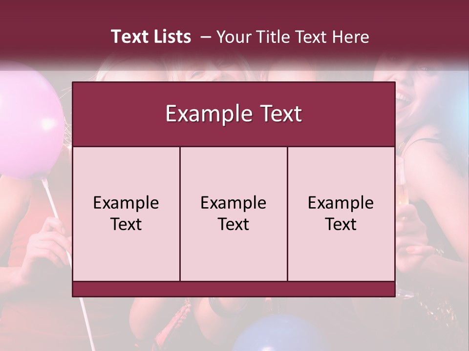 A Group Of Women Holding Wine Glasses And Balloons PowerPoint Template