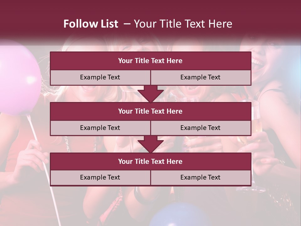 A Group Of Women Holding Wine Glasses And Balloons PowerPoint Template