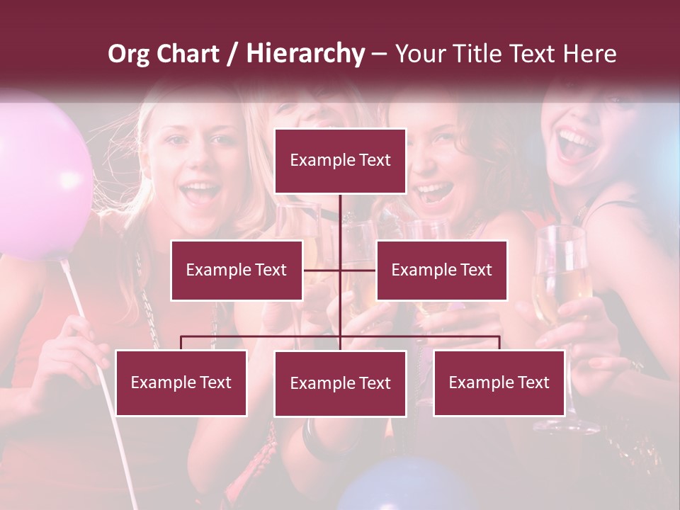 A Group Of Women Holding Wine Glasses And Balloons PowerPoint Template