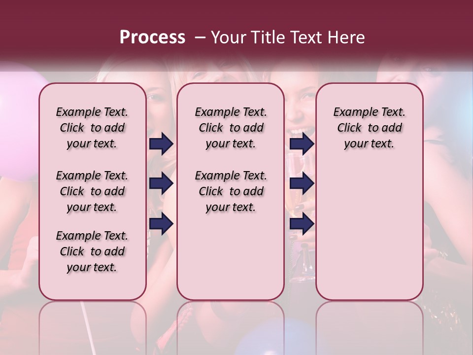 A Group Of Women Holding Wine Glasses And Balloons PowerPoint Template