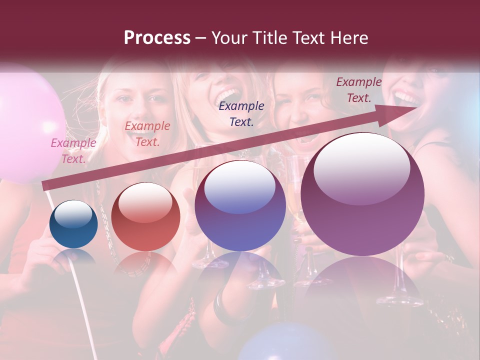 A Group Of Women Holding Wine Glasses And Balloons PowerPoint Template