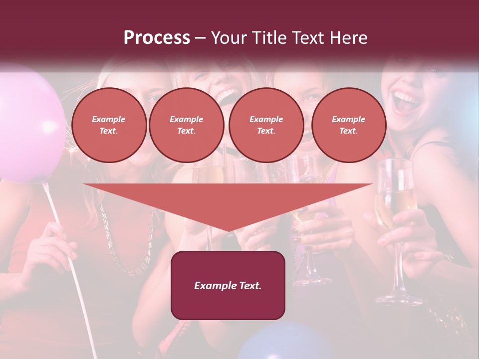 A Group Of Women Holding Wine Glasses And Balloons PowerPoint Template