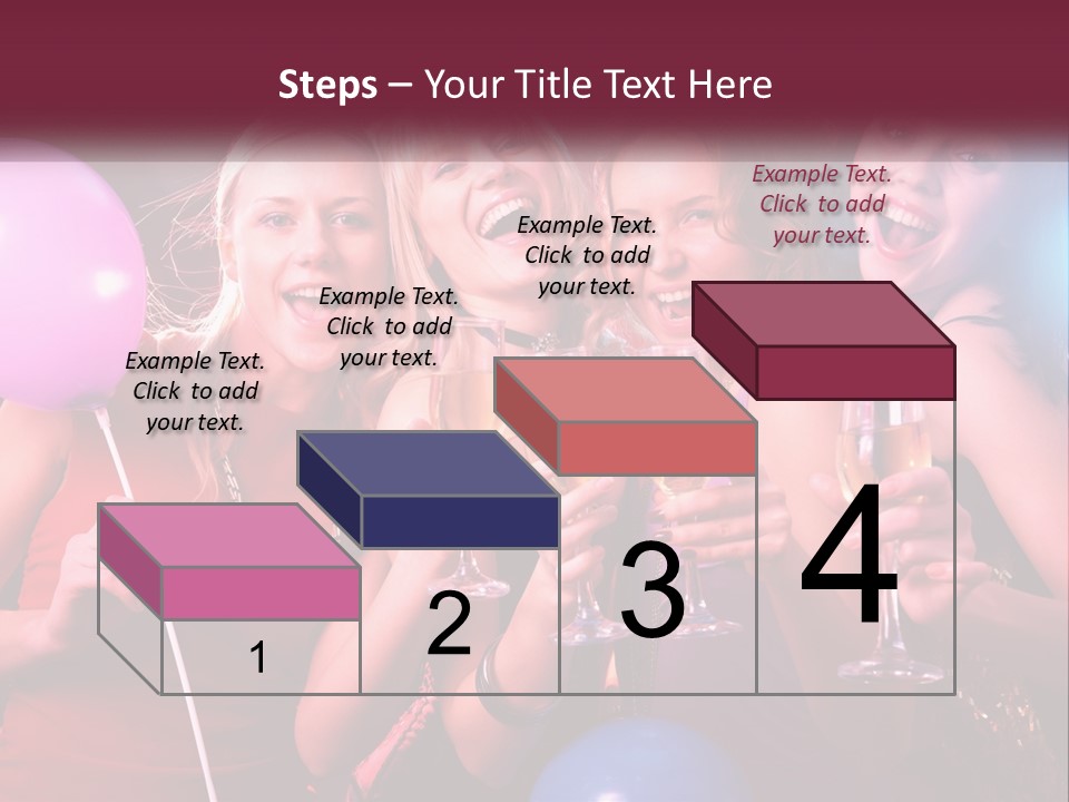 A Group Of Women Holding Wine Glasses And Balloons PowerPoint Template