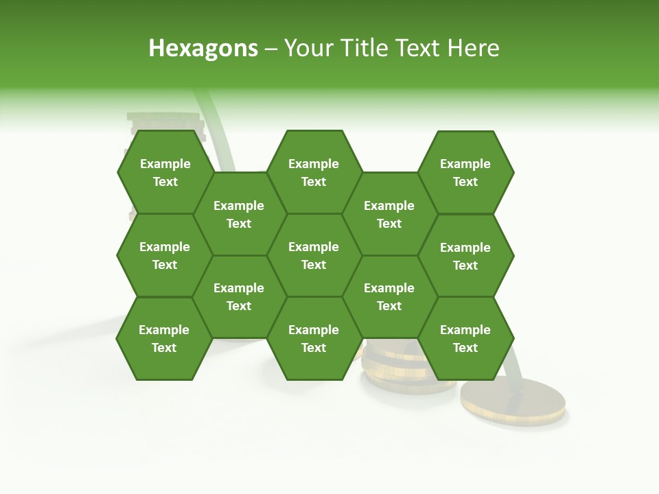 A Stack Of Gold Coins With A Green Arrow Going Up PowerPoint Template