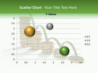 A Stack Of Gold Coins With A Green Arrow Going Up PowerPoint Template