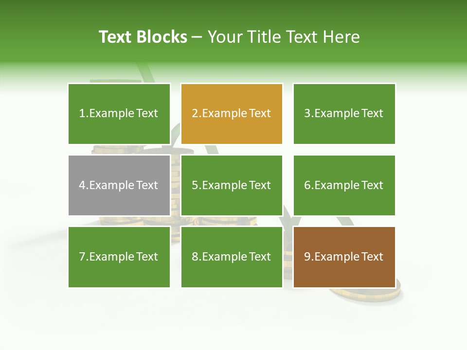 A Stack Of Gold Coins With A Green Arrow Going Up PowerPoint Template
