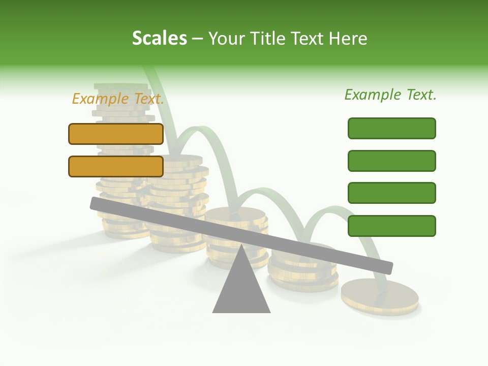 A Stack Of Gold Coins With A Green Arrow Going Up PowerPoint Template