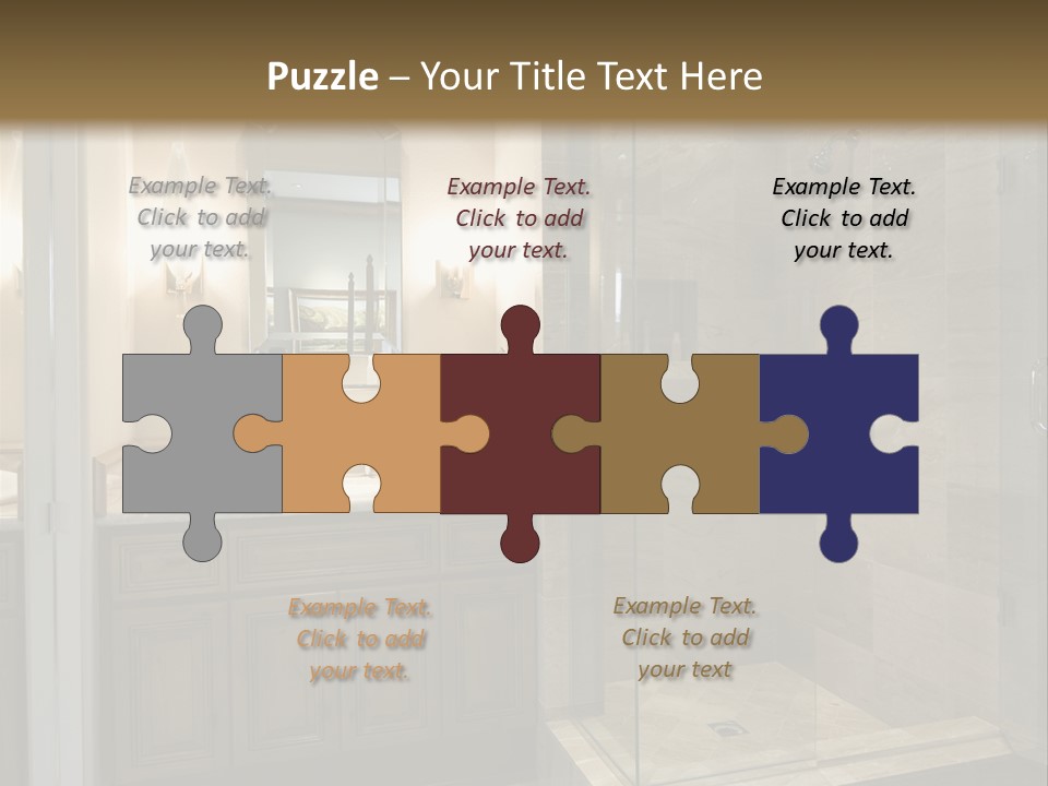 A Large Bathroom With A Walk In Shower PowerPoint Template