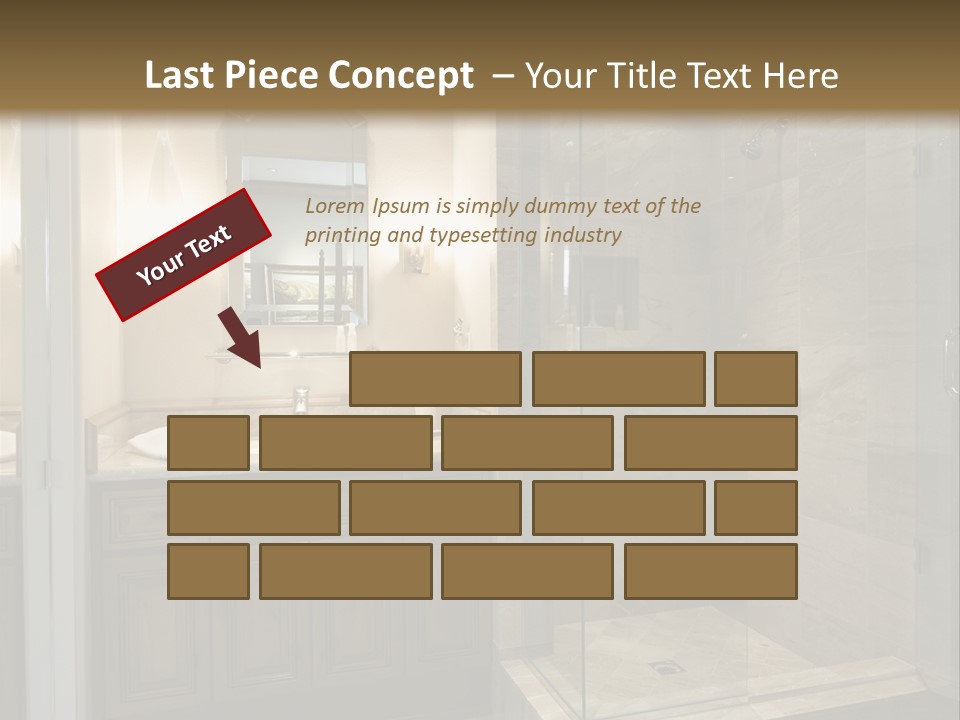 A Large Bathroom With A Walk In Shower PowerPoint Template