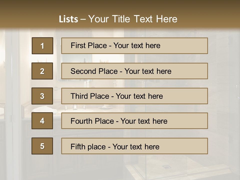 A Large Bathroom With A Walk In Shower PowerPoint Template
