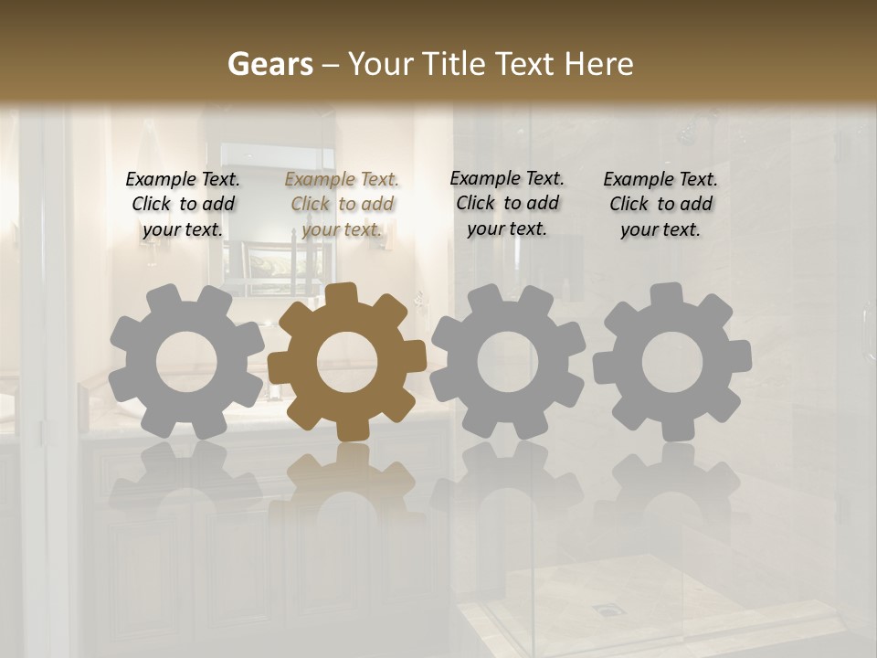 A Large Bathroom With A Walk In Shower PowerPoint Template