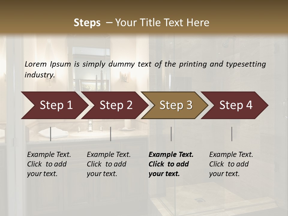 A Large Bathroom With A Walk In Shower PowerPoint Template