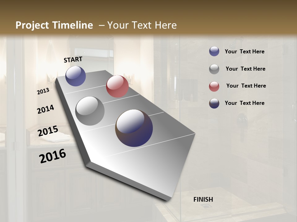 A Large Bathroom With A Walk In Shower PowerPoint Template