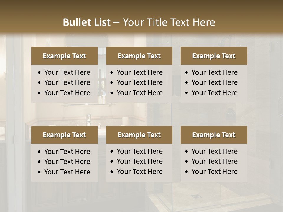 A Large Bathroom With A Walk In Shower PowerPoint Template