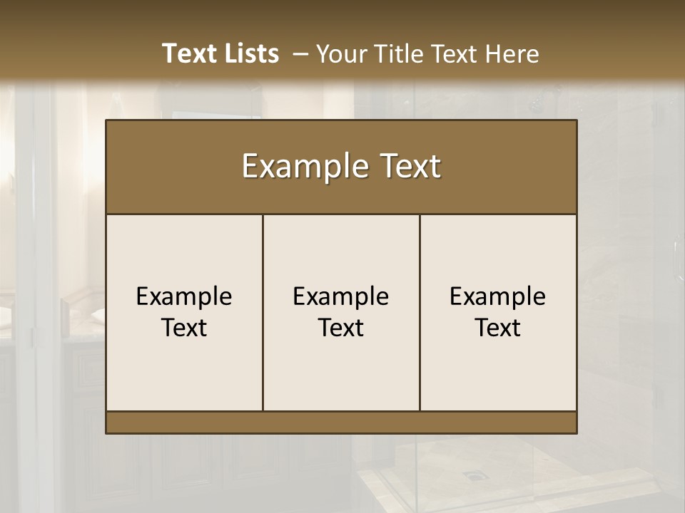 A Large Bathroom With A Walk In Shower PowerPoint Template