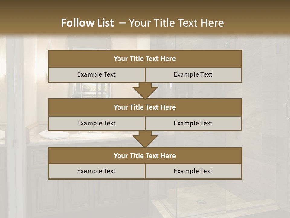 A Large Bathroom With A Walk In Shower PowerPoint Template