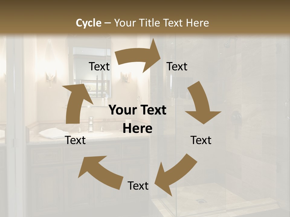 A Large Bathroom With A Walk In Shower PowerPoint Template