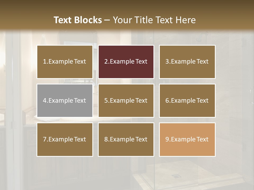 A Large Bathroom With A Walk In Shower PowerPoint Template