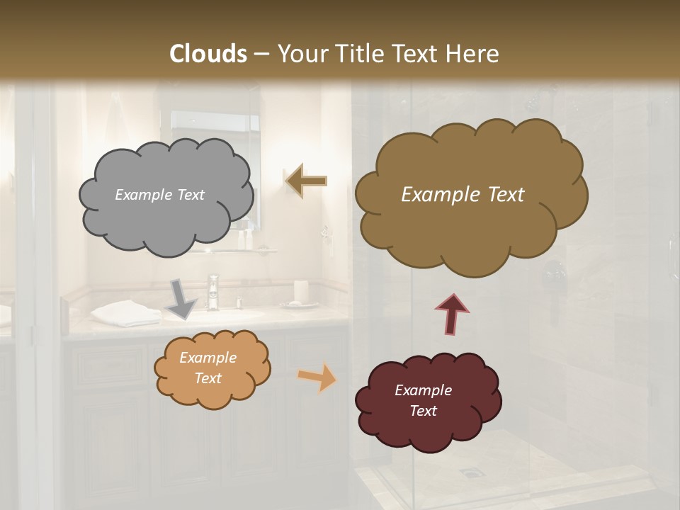 A Large Bathroom With A Walk In Shower PowerPoint Template