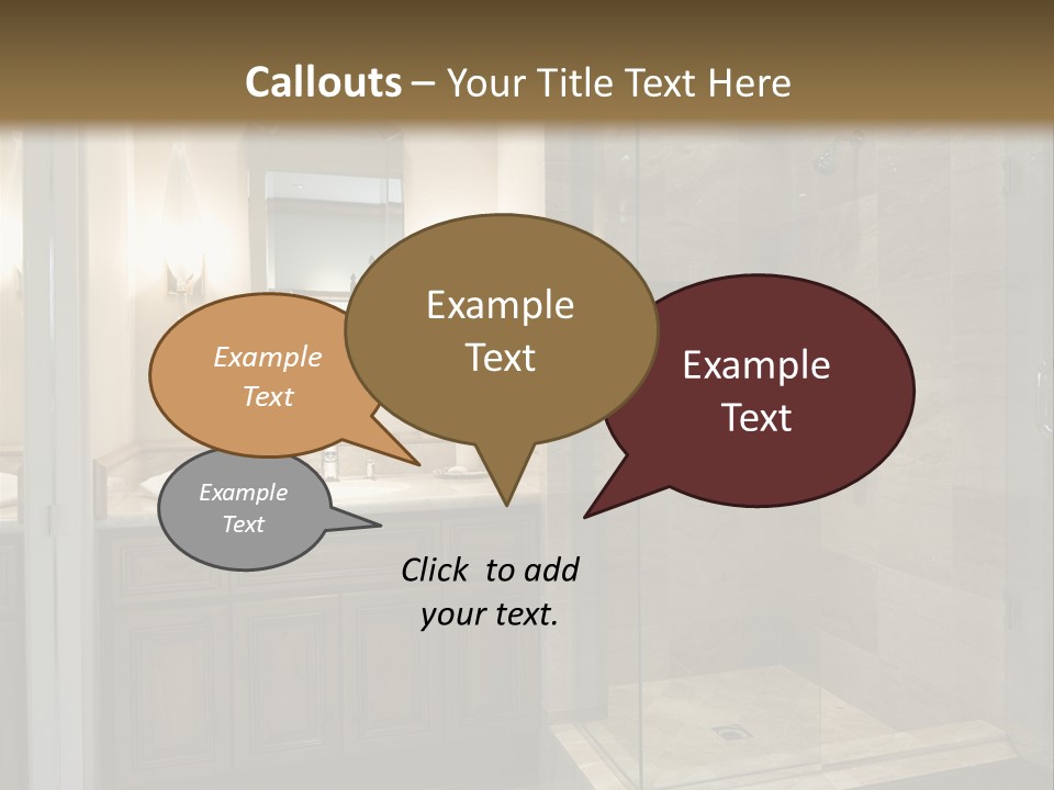 A Large Bathroom With A Walk In Shower PowerPoint Template