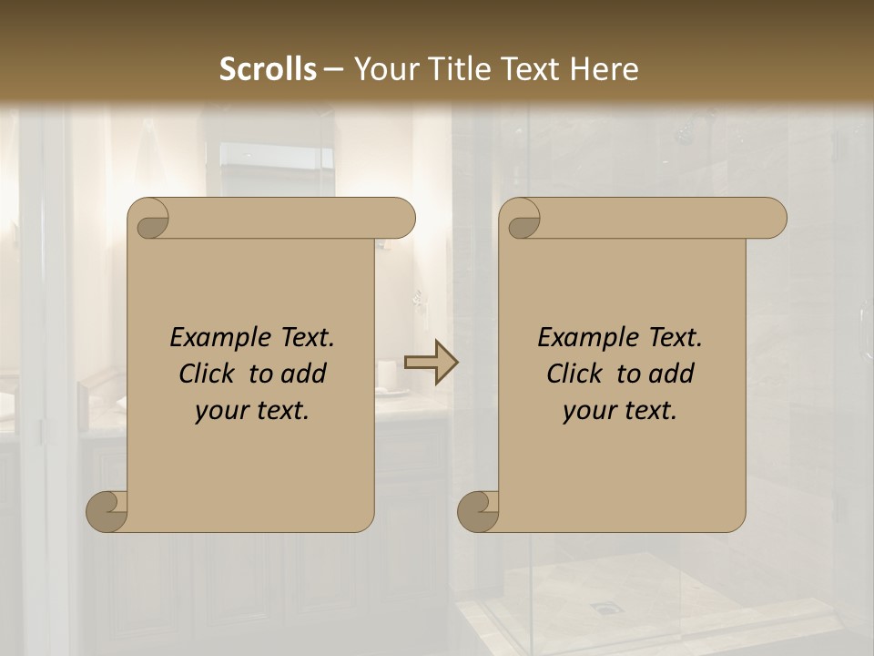 A Large Bathroom With A Walk In Shower PowerPoint Template