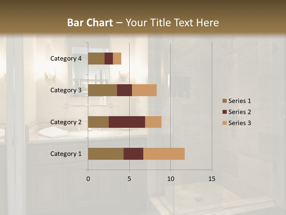 A Large Bathroom With A Walk In Shower PowerPoint Template
