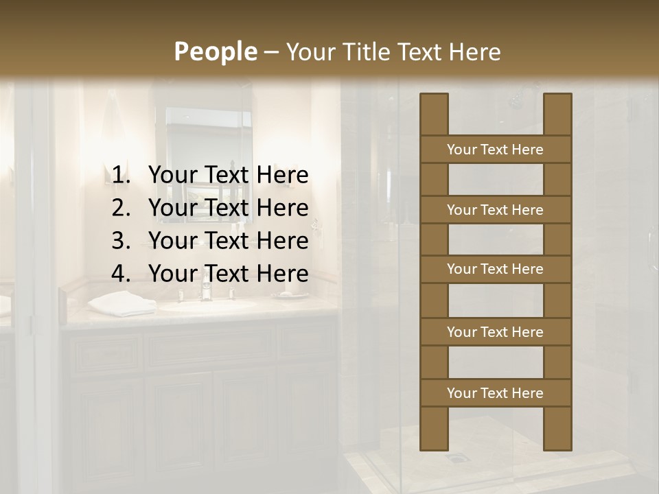 A Large Bathroom With A Walk In Shower PowerPoint Template