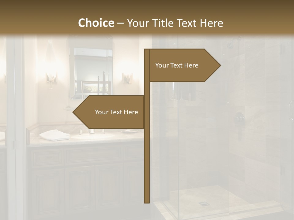 A Large Bathroom With A Walk In Shower PowerPoint Template