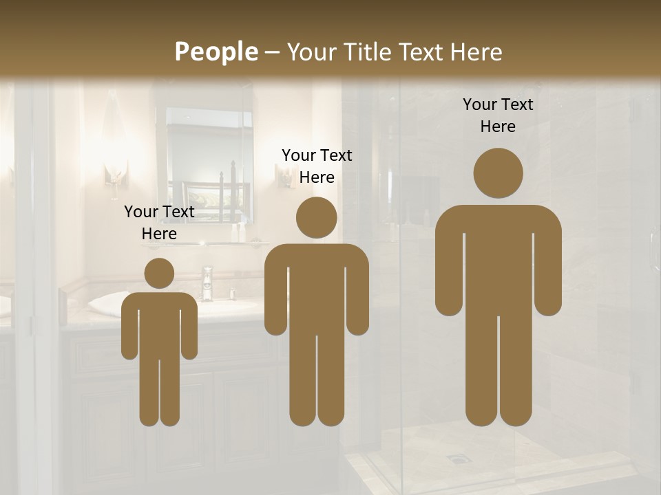 A Large Bathroom With A Walk In Shower PowerPoint Template