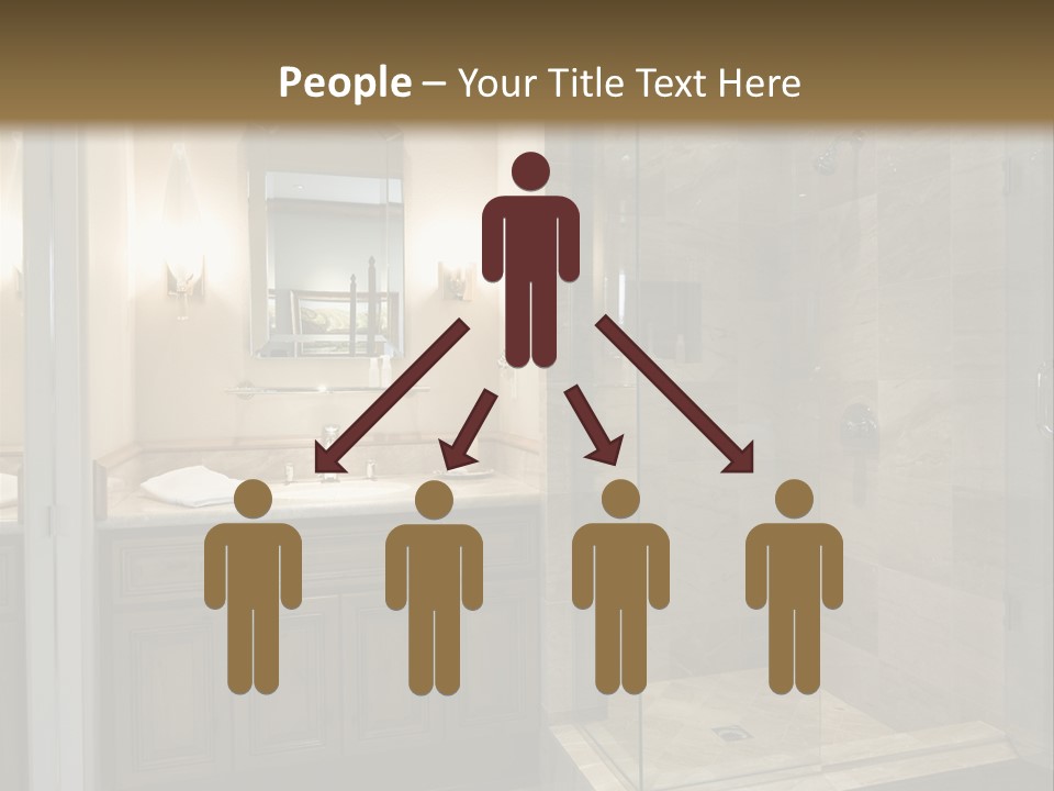 A Large Bathroom With A Walk In Shower PowerPoint Template