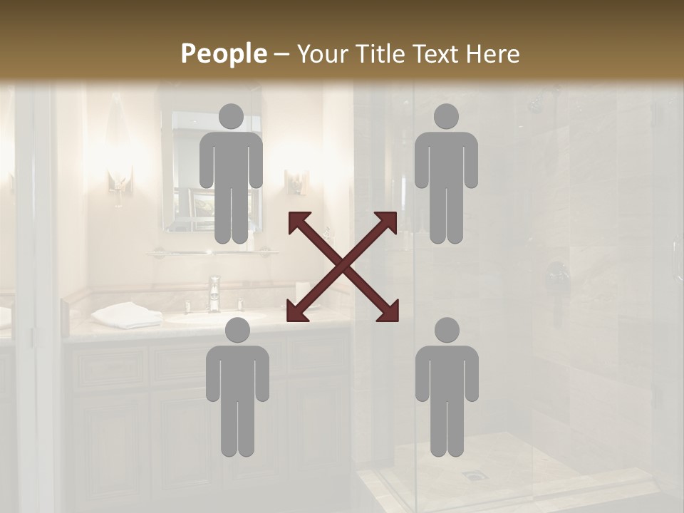 A Large Bathroom With A Walk In Shower PowerPoint Template