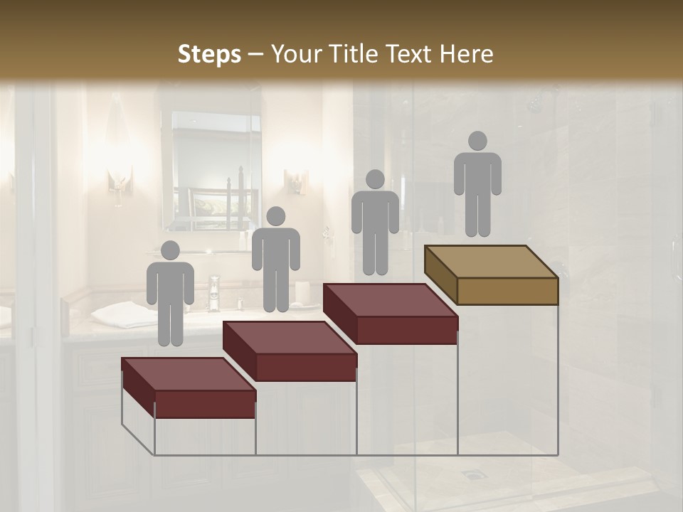 A Large Bathroom With A Walk In Shower PowerPoint Template