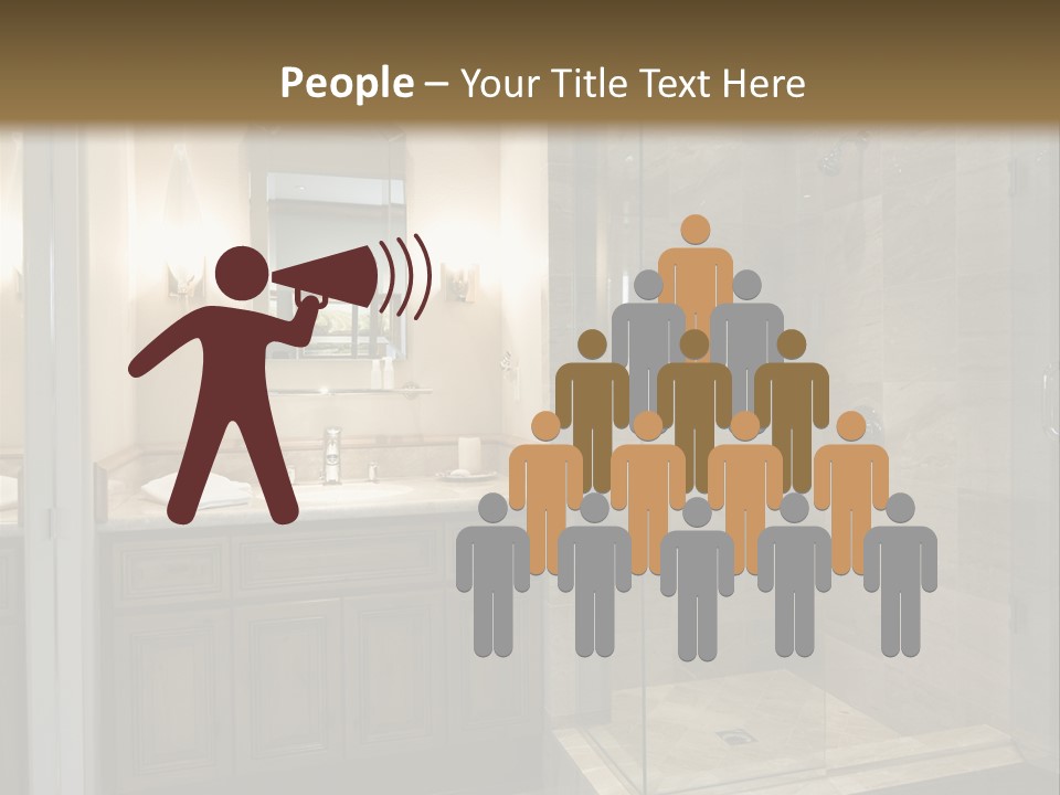 A Large Bathroom With A Walk In Shower PowerPoint Template