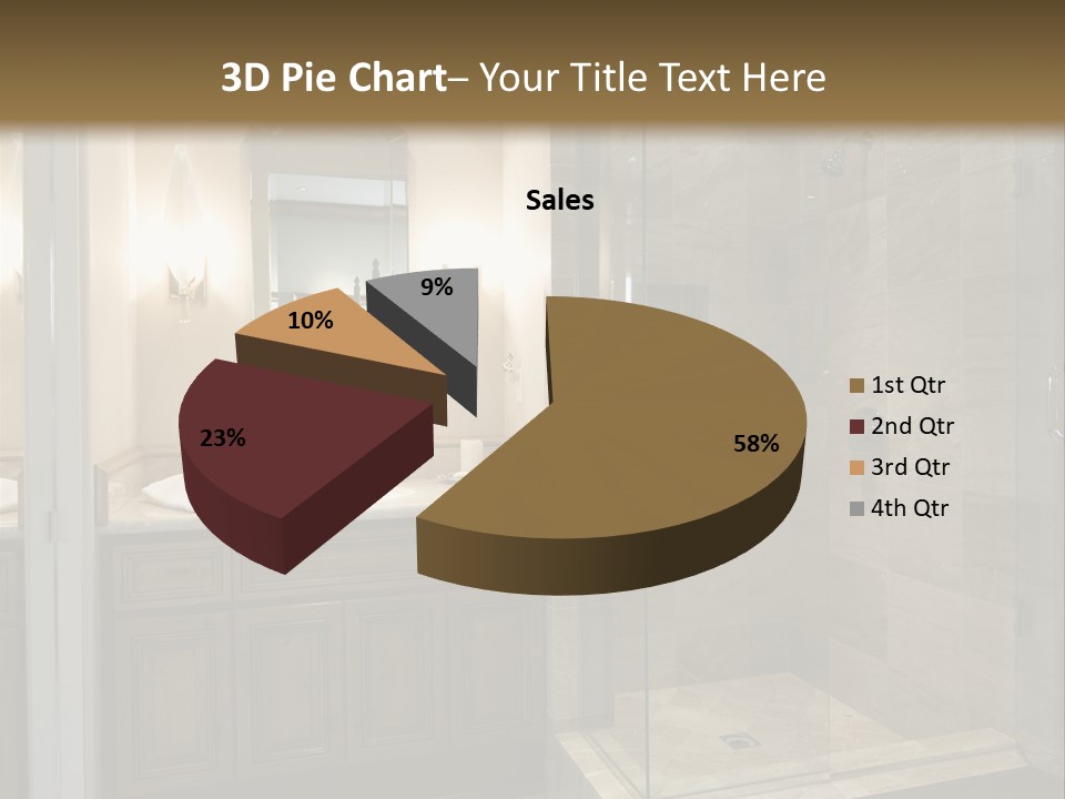 A Large Bathroom With A Walk In Shower PowerPoint Template