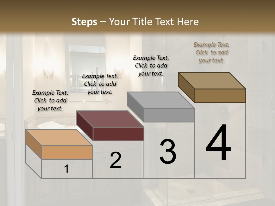 A Large Bathroom With A Walk In Shower PowerPoint Template