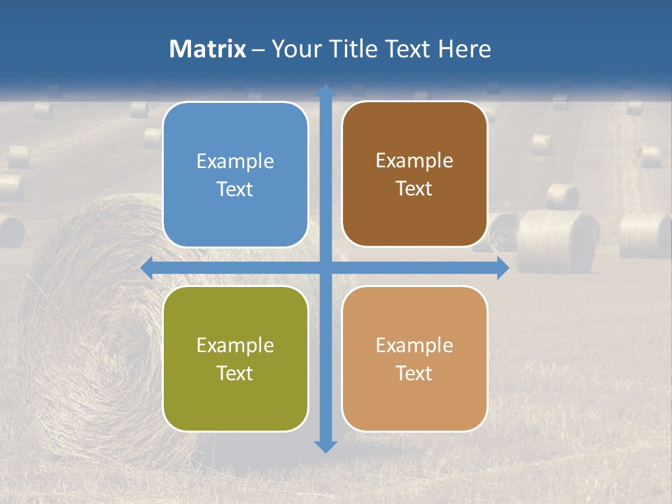 A Field Full Of Hay Bales With A Blue Sky In The Background PowerPoint Template