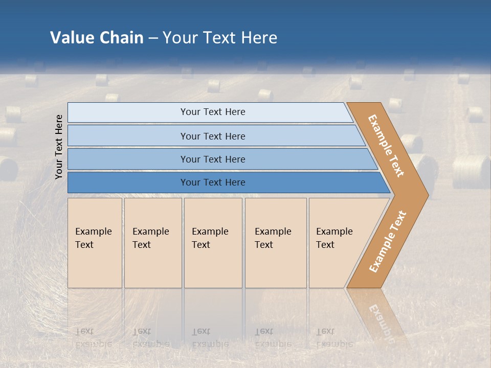 A Field Full Of Hay Bales With A Blue Sky In The Background PowerPoint Template