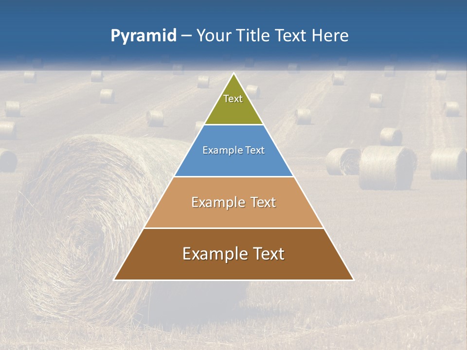 A Field Full Of Hay Bales With A Blue Sky In The Background PowerPoint Template