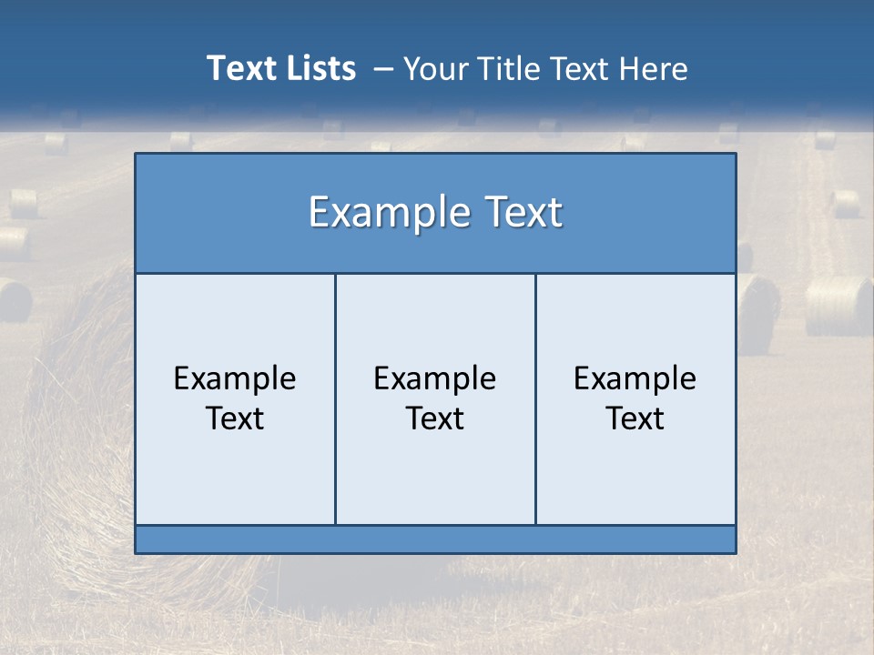 A Field Full Of Hay Bales With A Blue Sky In The Background PowerPoint Template
