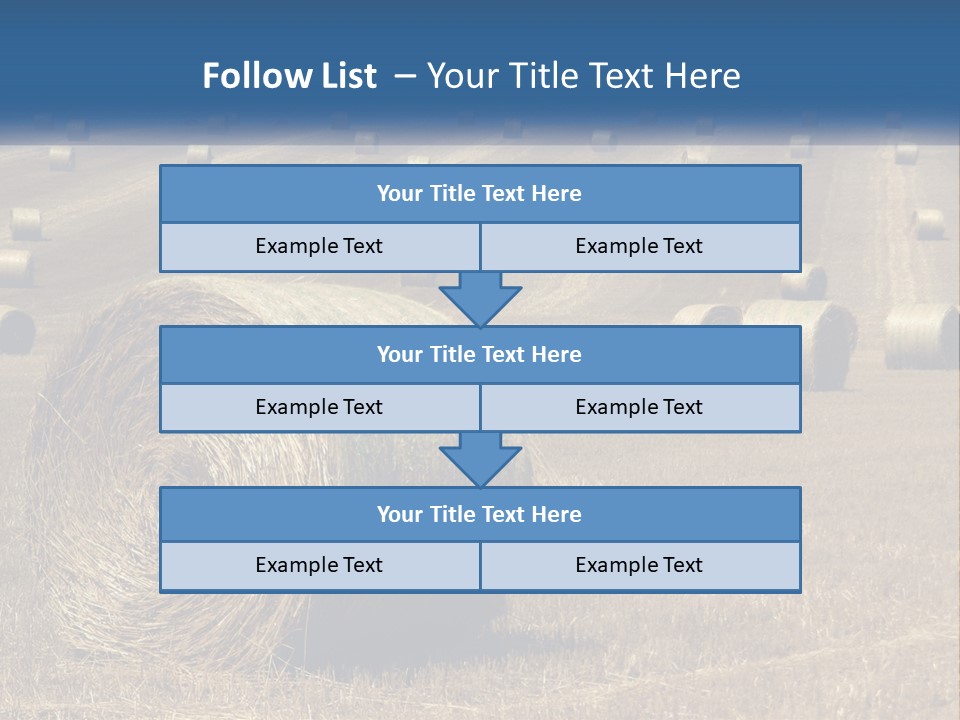 A Field Full Of Hay Bales With A Blue Sky In The Background PowerPoint Template