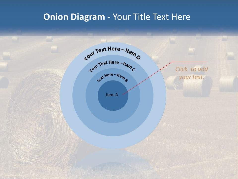 A Field Full Of Hay Bales With A Blue Sky In The Background PowerPoint Template
